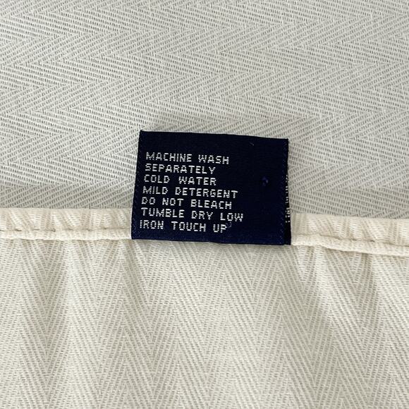 Ralph Lauren Tablecloth Oblong 80 x 56 Light Creamy Beige Cotton Blend Weave - Picture 5 of 8